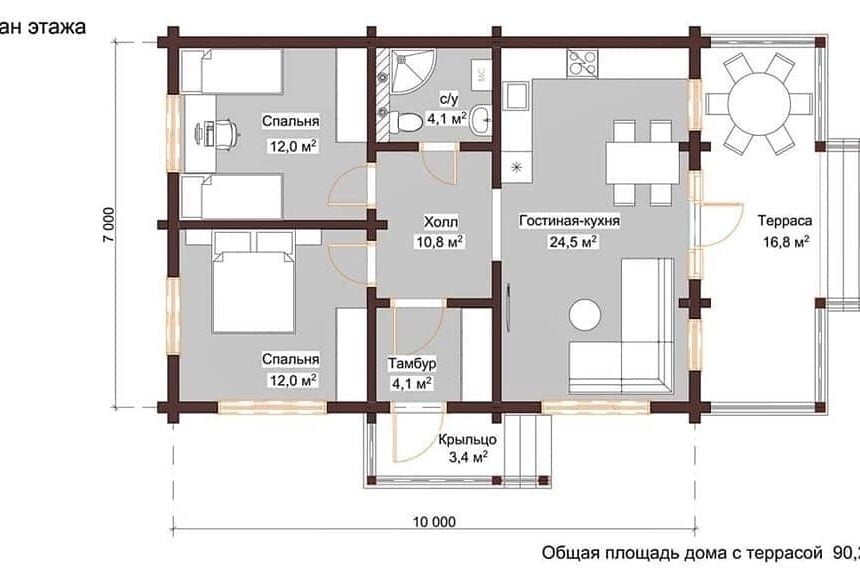 проекты одноэтажных деревянных домов
